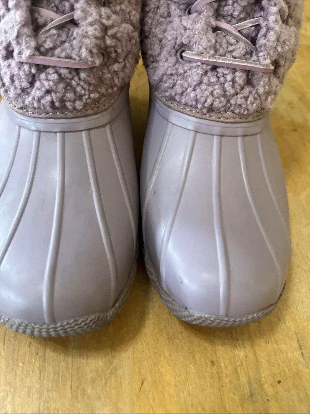 SPERRY Quilted Saltwater Sherpa Duck Boot Wool Waterproof Snow Sz 7.5 Lavender